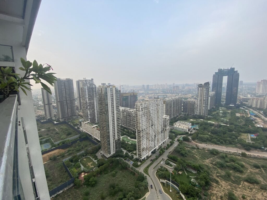 Balcony View from M3M Latitude For Sale overlooking M3M Golfestate and M3M Trump Towers Gurgaon